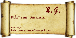 Mózes Gergely névjegykártya